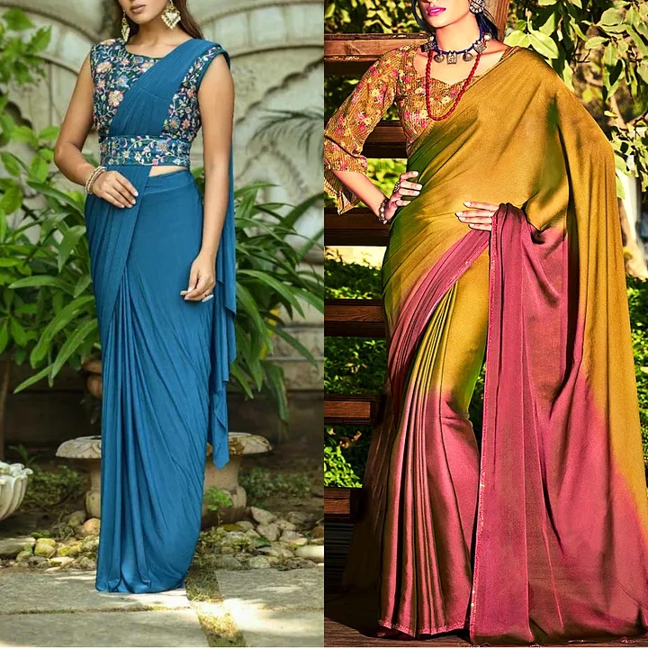 Designer blouse with plain saree